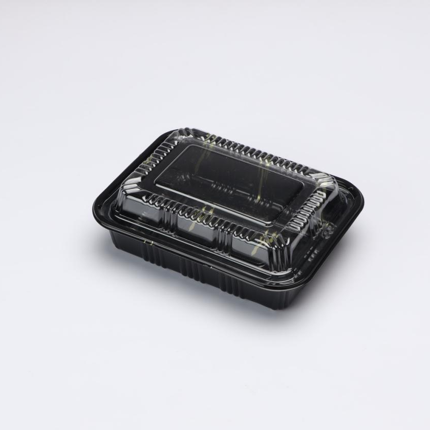 FH 507 Rectangular Black Plastic Container Set 6 1/2” X 4 X 1 3/8”-550/ Case