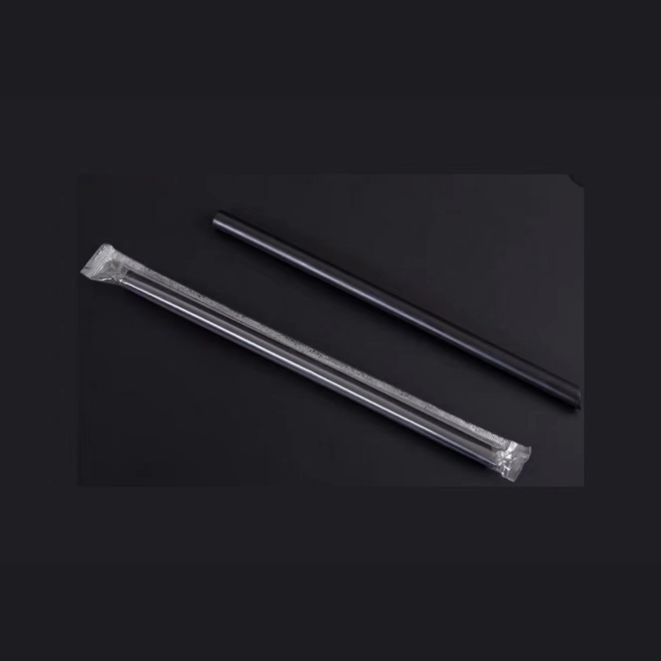 Straw 230-12mm Plastic boba straw single wrapped black 2000pcs