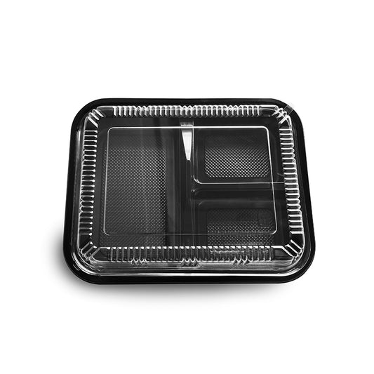 FH304 Rectangular Black Bento Box Set 9 3/8"x 7 1/2"x 1 3/8"-252/case