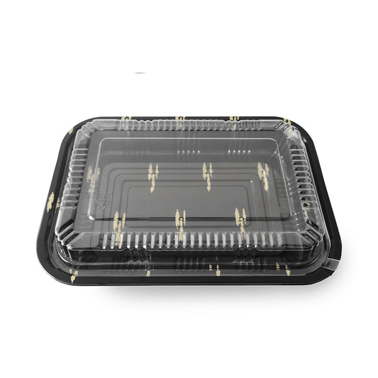 FH 520 Rectangular Black Plastic Container Set 8 3/8” X 5 3/4” X 1 3/8”-400/ Case